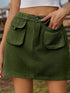 'Mariah' Elastic Waist Denim Skirt With Pockets - Celes Fashion